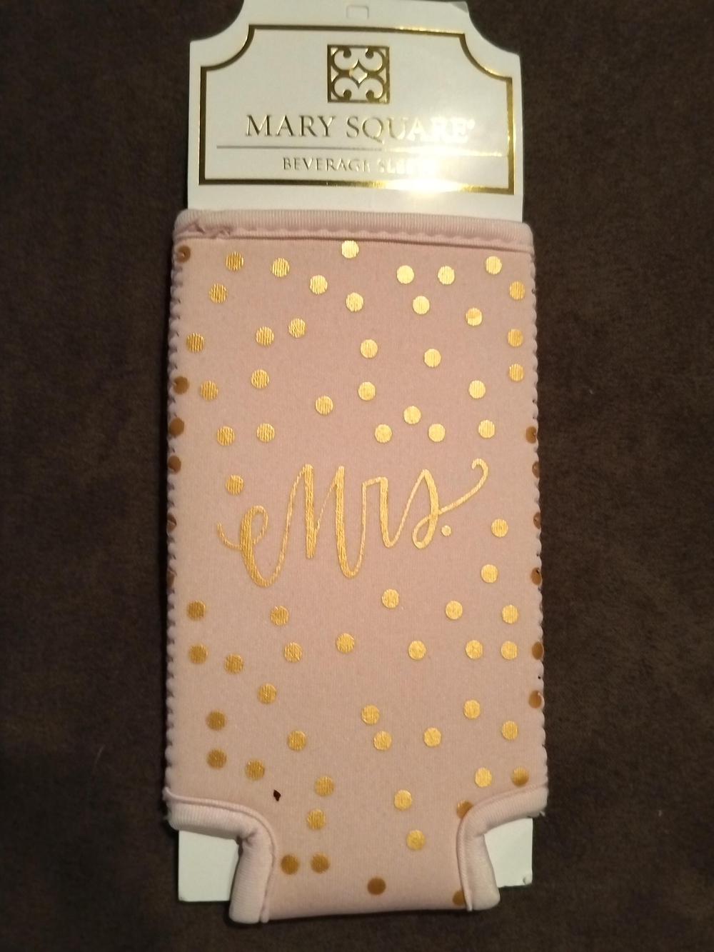 Pink & Gold 'Mrs.' Slim Can Coozie Sleeve